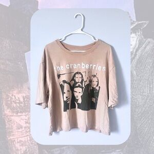 rare vintage The Cranberries band music short sleeved beige shirt